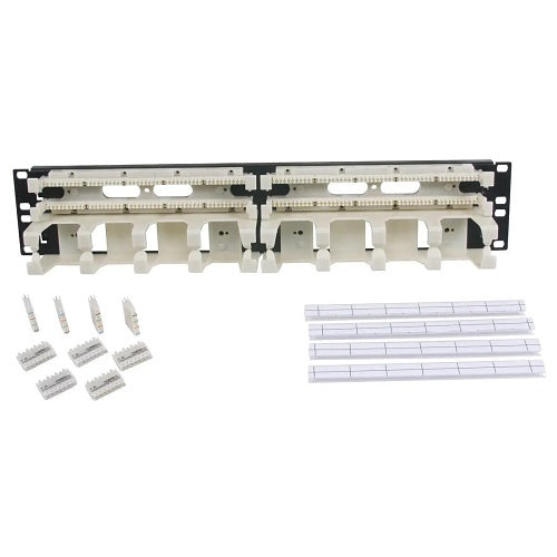 Hubbell 110RM24 NEXTSPEED Rack Mount Kit Category 5e 200-Pair with 4-Pair Connecting Blocks Includes Cable Trough 3U Black