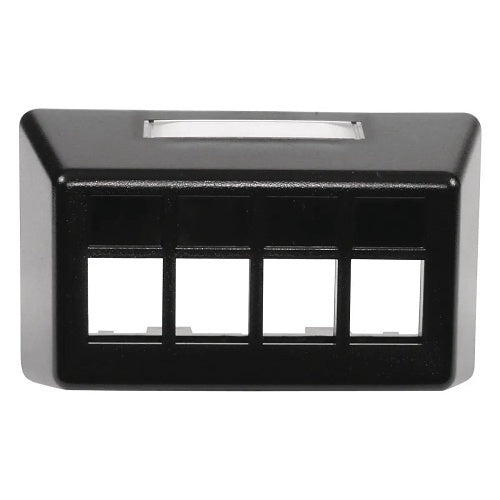 Hubbell FP4BBK Ceiling Mount Wall Mount Plate, 4-Port, Black