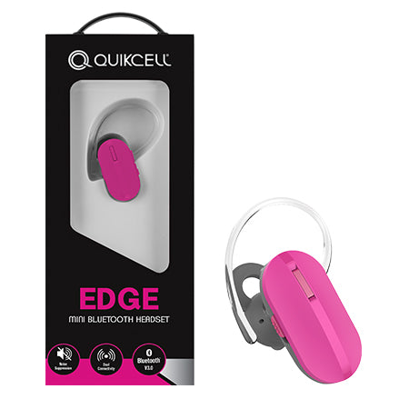 Quikcell Edge Mini Bluetooth 3.0 Headset Pink with Mic