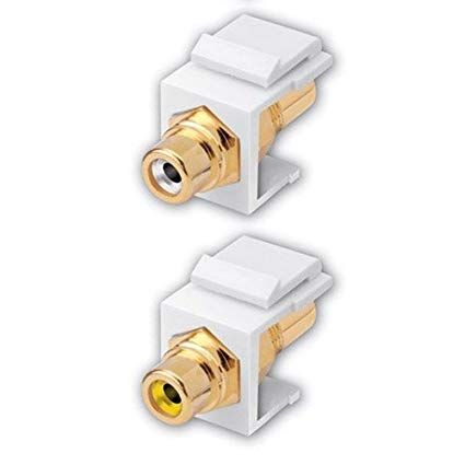 RCA Keystone Inserts- Insert Color: White & Insulator Color: