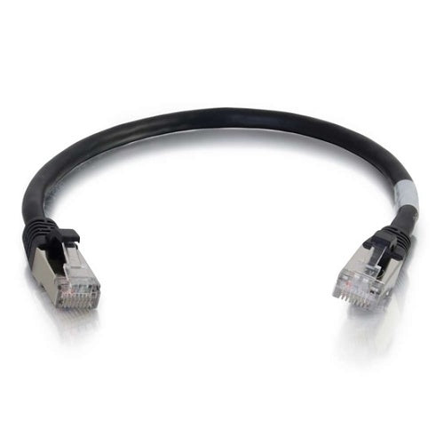C2G CG-00975 CAT6A Snagless Shielded (STP) Ethernet Network Patch Cable, 0.5\' (0.15m), Black
