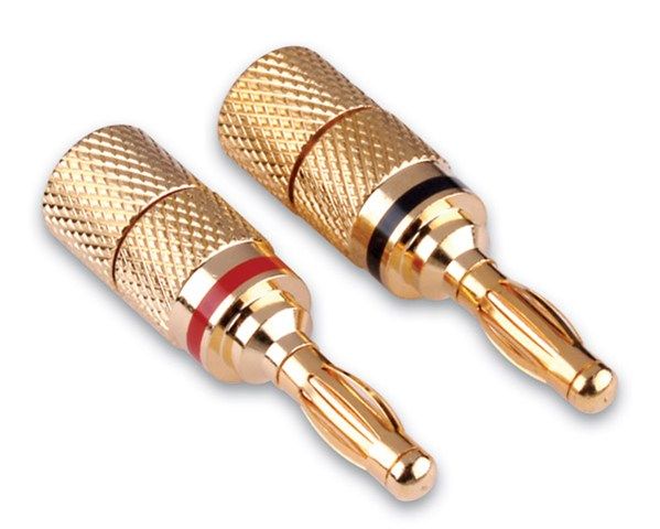 Gold Plated Banana Plugs- 1 pair (Red & Black)