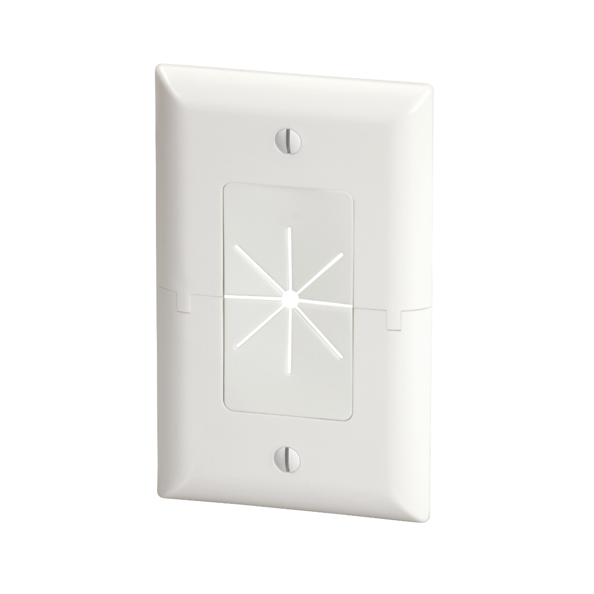 Split Plate w- Flexible Opening, White