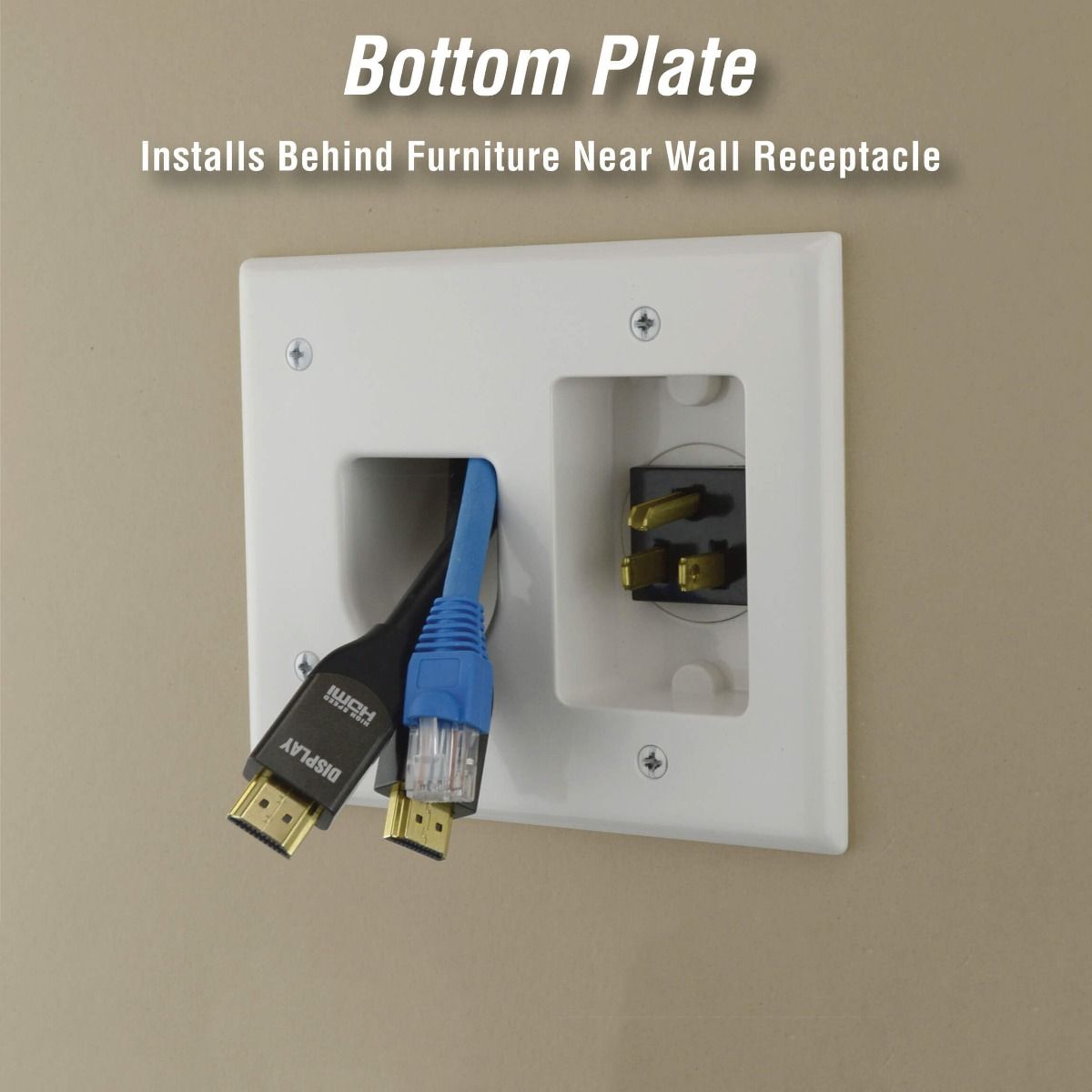 Recessed Pro-Power Kit with Straight Blade Inlet, White