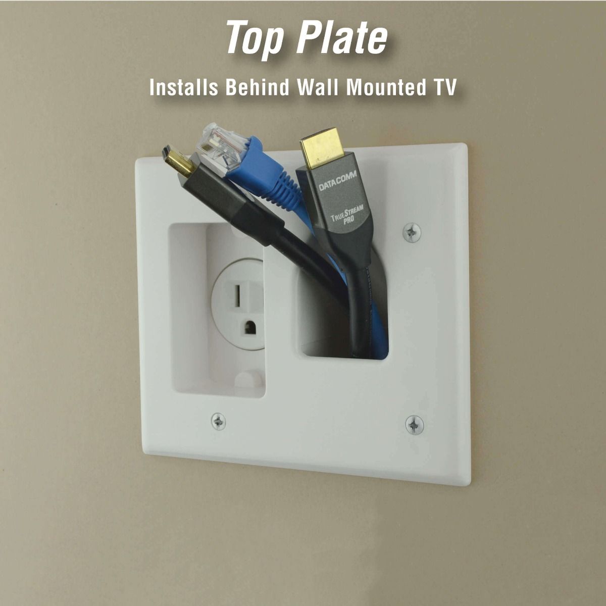 Recessed Pro-Power Kit with Straight Blade Inlet, White