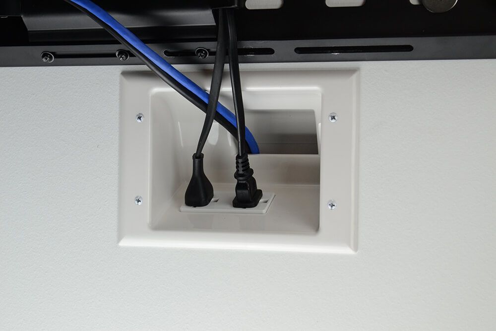 Recessed Pro-Power Kit W- Duplex and Straight Blade Inlet,WH