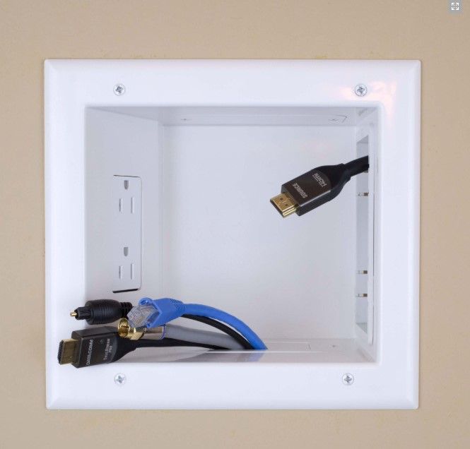 Expandable Media Box with Duplex Receptable, White
