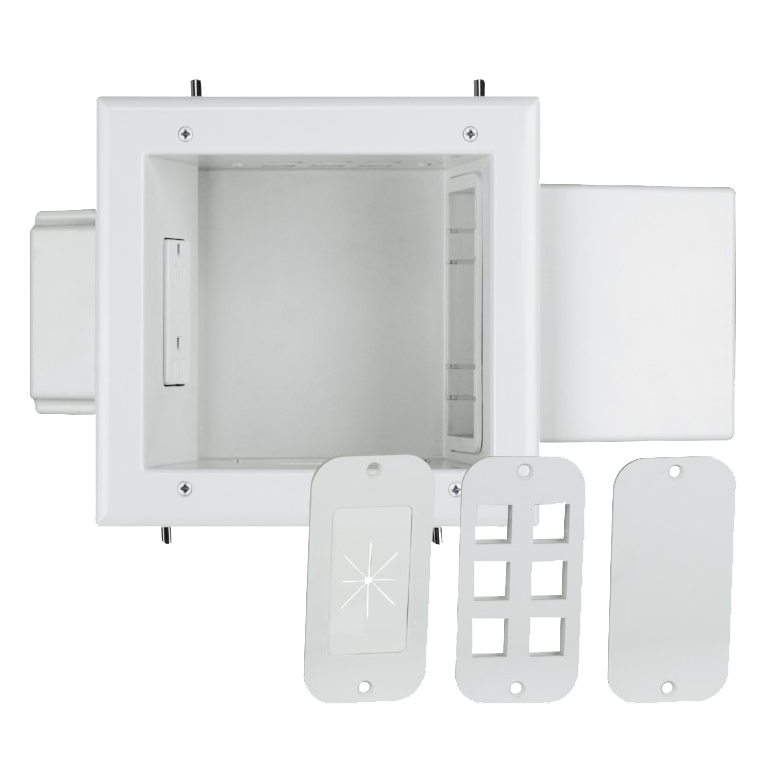 Expandable Media Box with Duplex Receptable, White