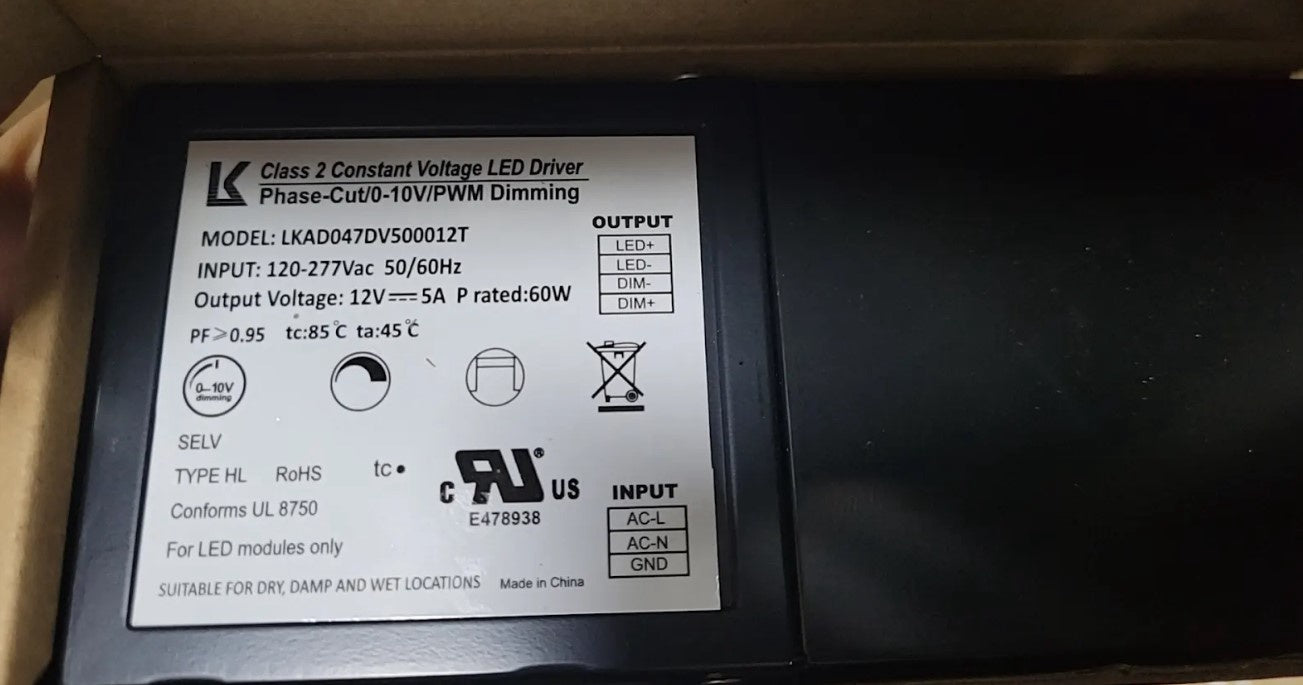 DRIVER 60W 12V -DIM BLK