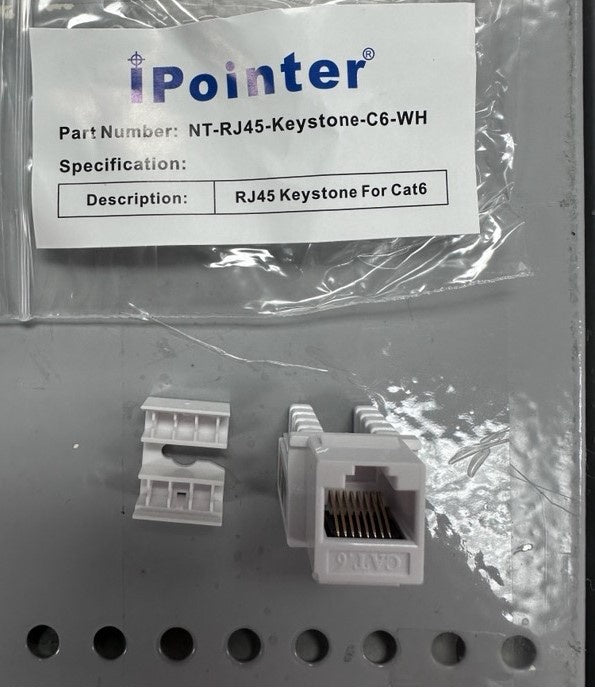 RJ45 KEYSTONE FOR CAT6 - WHT