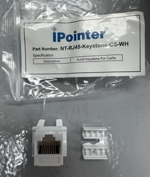 RJ45 KEYSTONE FOR CAT5 - WHT