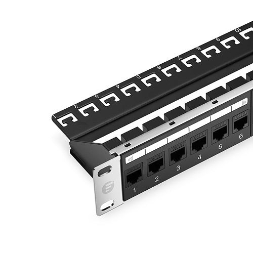 Signamax 24458A-C6C MT-Series 24-Port CAT6 Angled Patch Panel, T568A/B Wiring, 1.75\\"