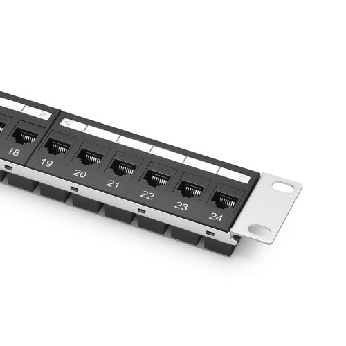 Signamax 24U-HDMMP-A 24-Port Angled Field-Configurable Patch Panel, 1U