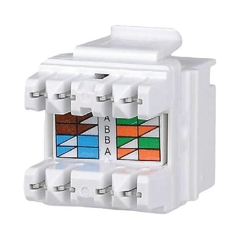 Signamax KJ458MT25-C6C CAT6 MT-Series Keystone Jack, T568A/B Wiring, Light Ivory, 25-Pack