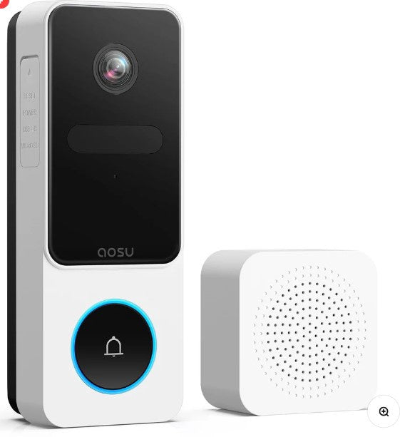 AOSU ULTRA WIDE ANGLE SMART DOORBELL CAMERA BATTERY 170°