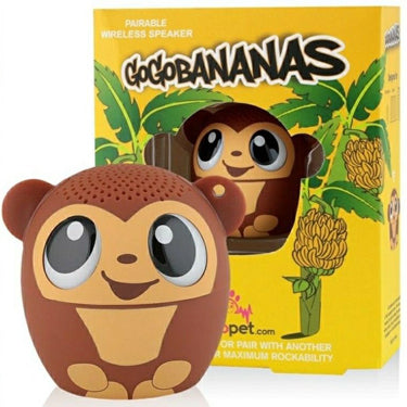 My Audio Pet Speaker Bluetooth Monkey - GoGo Bananas TWS & Lanyard Included 3 Watts Built in Mic Selfie Remote