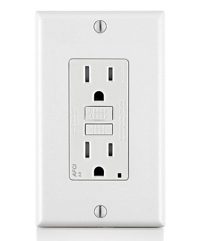 LT- 15A TR AFCI OUTLET WITH LED INDICATOR LIGHT AFTR1-W