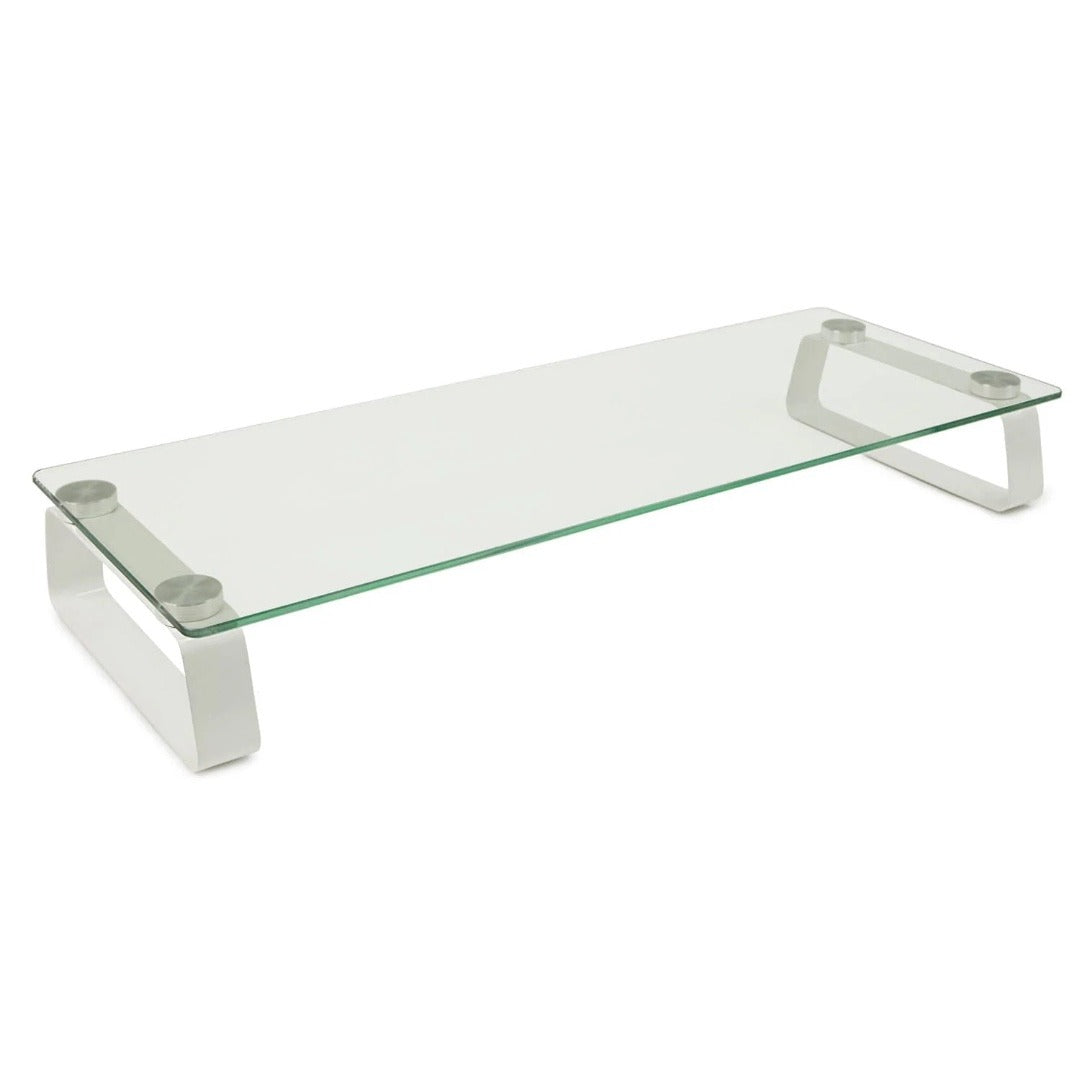 Mount-It! Monitor & Laptop Stand Glass up to 44lbs Ergonomic & Elegant Design Rectangular Leg Base