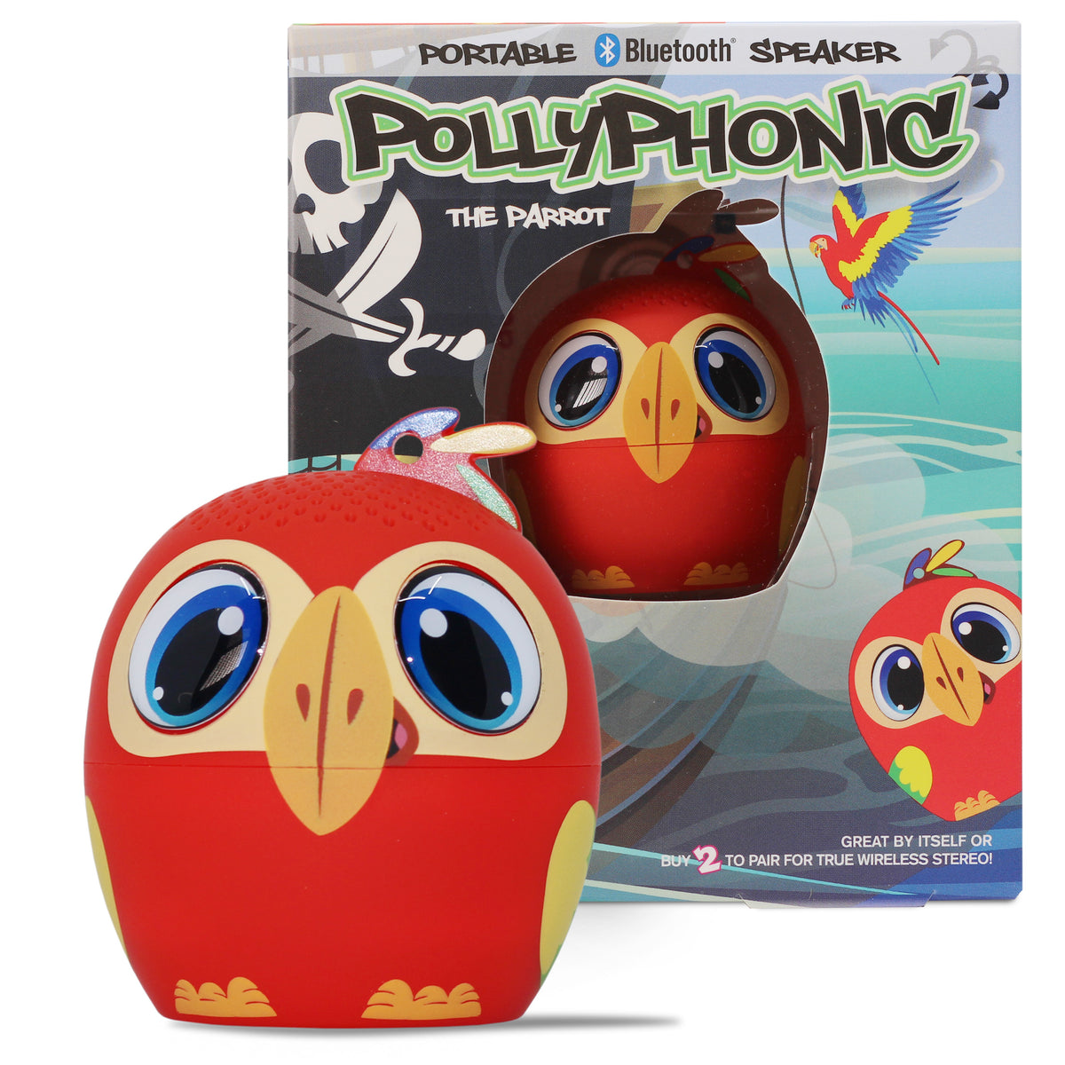 My Audio Pet Speaker Bluetooth Parrot - Pollyphonic  TWS & Lanyard Included 3 Watts Built in Mic Selfie Remote