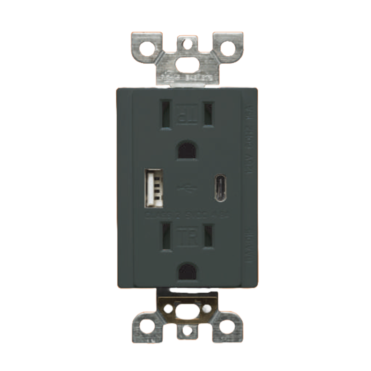 RECEPTACLE USB/TYPEA+C 20A BLACK