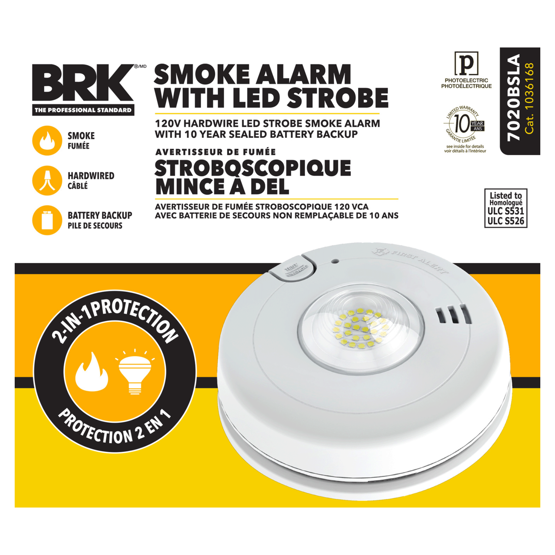 BRK 2IN1 SMOKE ALARM WITH LED STROBE