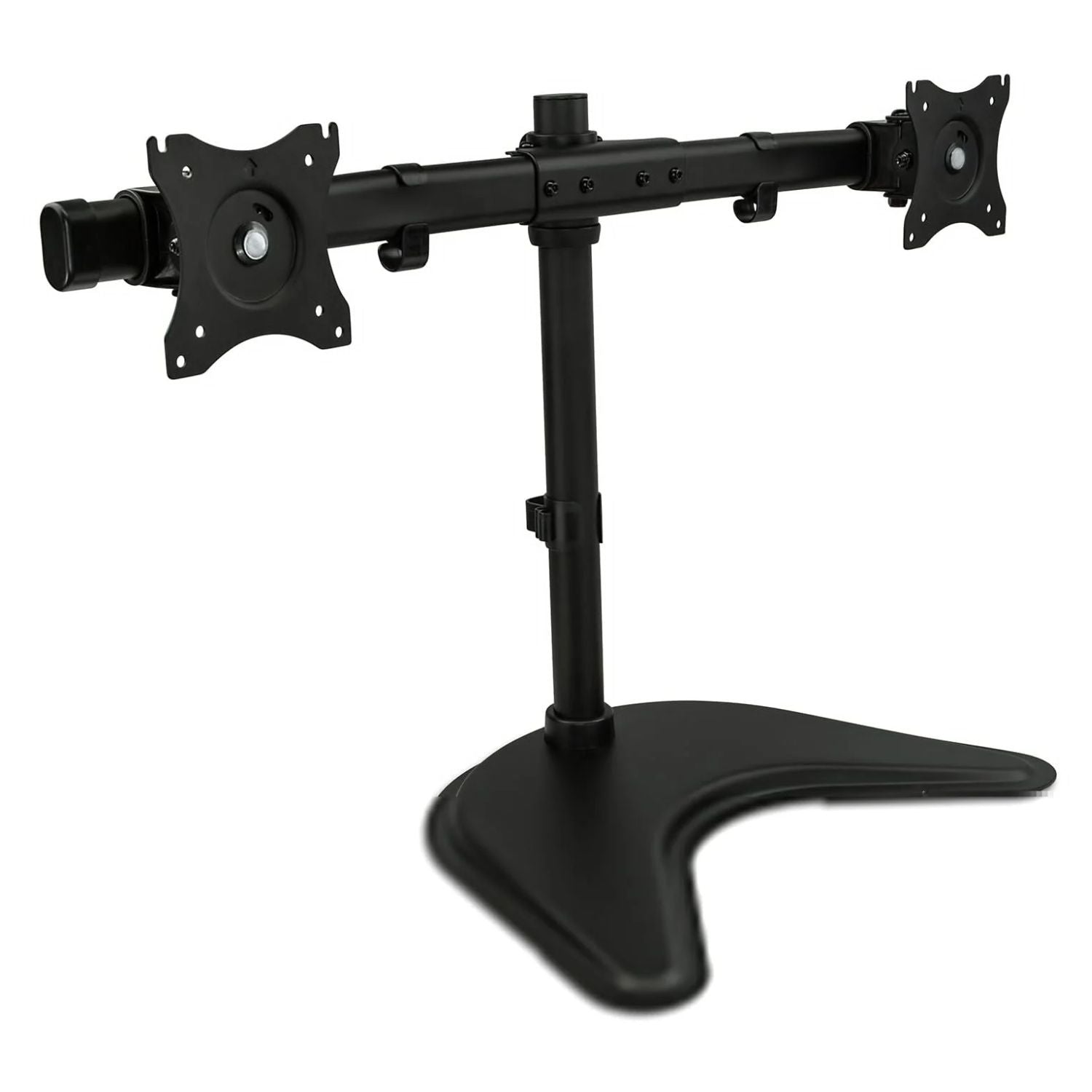 Mount-It! Dual Monitor Desk Stand up to 27 in 22 lbs per Arm VESA Swivel Rotate High Strength Steel - Black