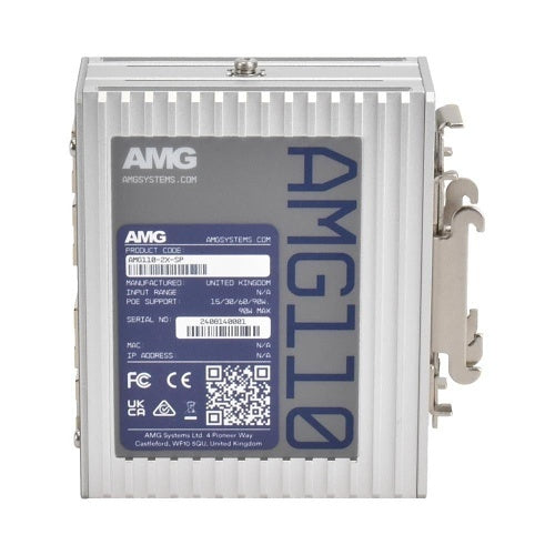 AMG Systems AMG110-2X-SP Dual Channel Industrial PoE Surge Protector, 95W PoE Support, DIN Rail / Wall Mount