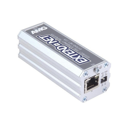 AMG Systems AMG140-1GR Standard Model Industrial 1-Channel PoE Ethernet Repeater, Supports 802.3at 30W PoE User-Selectable Pass-Through Or PD Modes, DIN Rail / Wall Mount