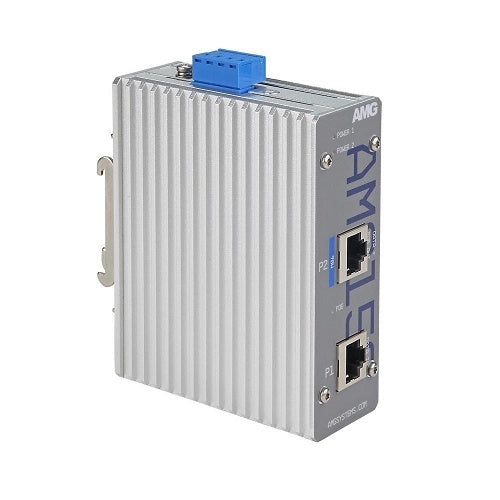 AMG Systems AMG150-1GBT-P90 Industrial 1-Port PoE Injector, DIN Rail / Wall Mount