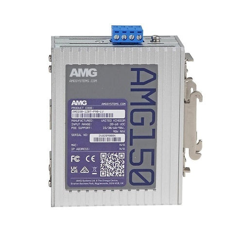 AMG Systems AMG150-1GBT-P90-LV Industrial 1-Port PoE Injector, DIN Rail / Wall Mount