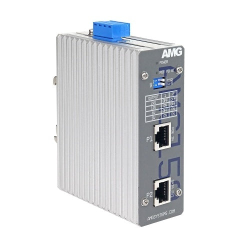 AMG Systems AMG150-1G-S60-PD Industrial 1-Port PoE Splitter, DIN Rail / Wall Mount