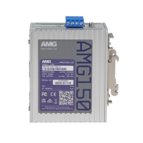AMG Systems AMG150-1XAT-P30-LV Industrial 1-Port PoE Injector, DIN Rail / Wall Mount