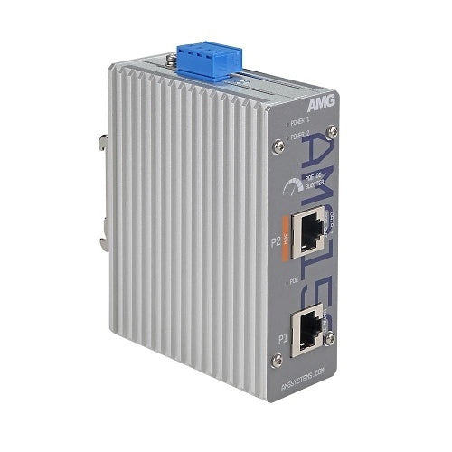 AMG Systems AMG150-1XAT-P30-LV Industrial 1-Port PoE Injector, DIN Rail / Wall Mount