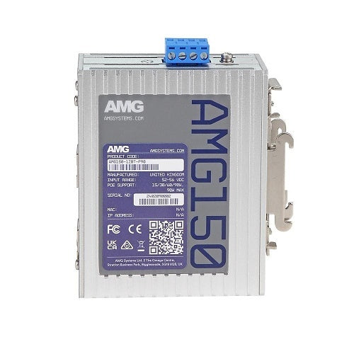AMG Systems AMG150-1XBT-P90 Industrial 1-Port PoE Injector, DIN Rail / Wall Mount