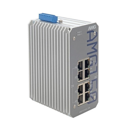AMG Systems AMG150-4GAT-P120 Industrial 4-Port PoE Injector, DIN Rail / Wall Mount