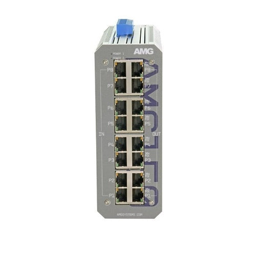 AMG Systems AMG150-8GAT-P240 Industrial 8-Port PoE Injector, DIN Rail / Wall Mount