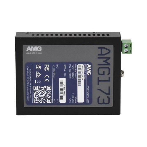 AMG Systems AMG173-1G-1V Industrial VDSL2 Ethernet Extender with 1x Gigabit RJ45 and 1x VDSL2 Port, DIN Rail / Wall Mount