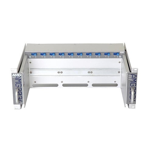 AMG Systems AMG2034-12-RP-DD 4U Rack Chassis with Dual 12V Power Supplies and Fault Relay for DIN Rail Equipment