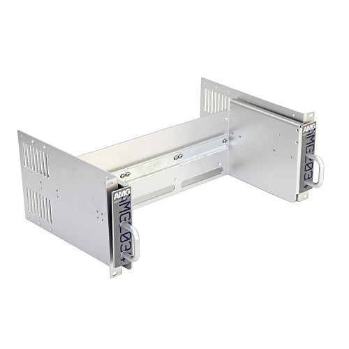 AMG Systems AMG2034 Industrial Retractable Rack Chassis for AMG DIN Rail Units, 4U 19\\" Rack Mount, Integrated Cable Management, PSU Not Included, No DC Unit Connections