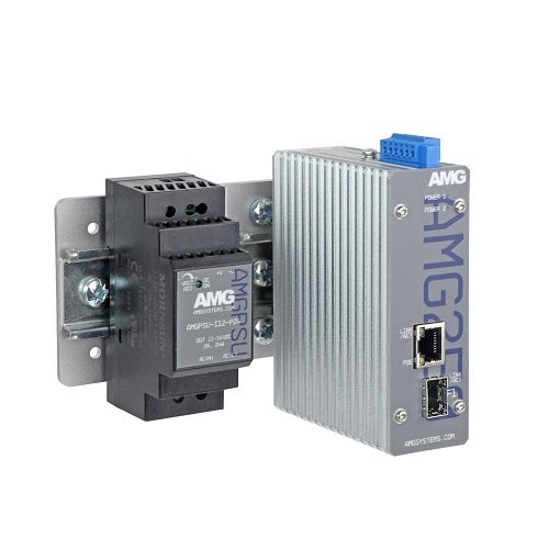 AMG Systems AMG2035 90° DIN Rail Wall Mounting Bracket with Extension for Single or Dual Units