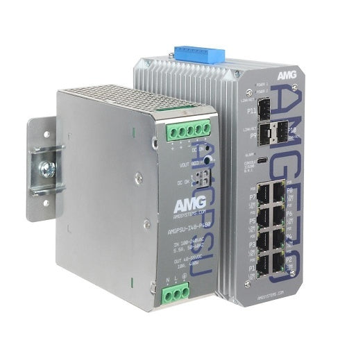AMG Systems AMG2035 90° DIN Rail Wall Mounting Bracket with Extension for Single or Dual Units