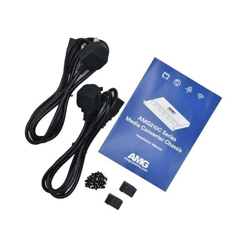AMG Systems AMG210C 1U 19\\" Rack Chassis for 12-Mini Media Converters with Dual Hot-Swappable Power Supplies
