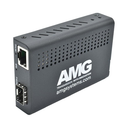 AMG Systems AMG210M-1G-1S 210M Series Mini Ethernet Media Converter, 1-Port 10/100/1000BaseT(x) RJ45, 1-Port 100/1000BaseFx SFP, SFP Purchased Separately