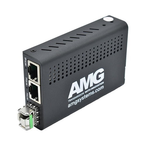 AMG Systems AMG210M-2G-1SM1B 2+1 Commercial Media Converter, 2-Port 10/100/1000Base-T(x) RJ45, 1-Port 1000Base-Fx, Multimode, 1-Fiber, 1550nm, B-Side, LC Connector