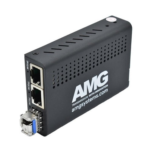 AMG Systems AMG210M-2G-1SM1A 2+1 Commercial Media Converter, 2-Port 10/100/1000Base-T(x) RJ45, 1-Port 1000Base-Fx, Multimode, 1-Fiber, 1310nm, A-Side, LC Connector