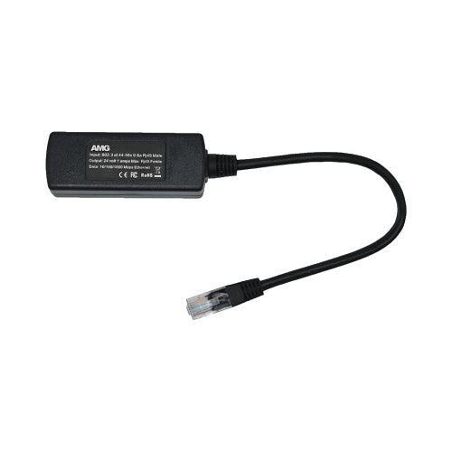 AMG Systems AMG9CLE-1PO-1PA Active to Passive PoE Converter, 10/100/1000T Ports, 802.3at PD to 24VDC Passive PoE Output