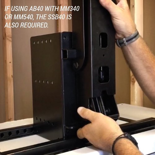 MantelMount AB40 Adapter Bracket for Shelve Mt, Horizontal Adapter or Pass-Throygh Support, Black Matte