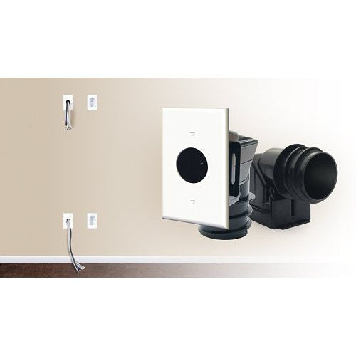 MantelMount EC43 Cable Routing Box with Movable 360° Rotational Sleeve, Black Matte