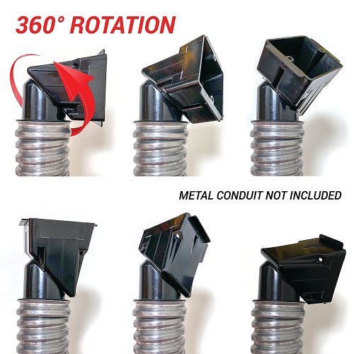 MantelMount EC43 Cable Routing Box with Movable 360° Rotational Sleeve, Black Matte