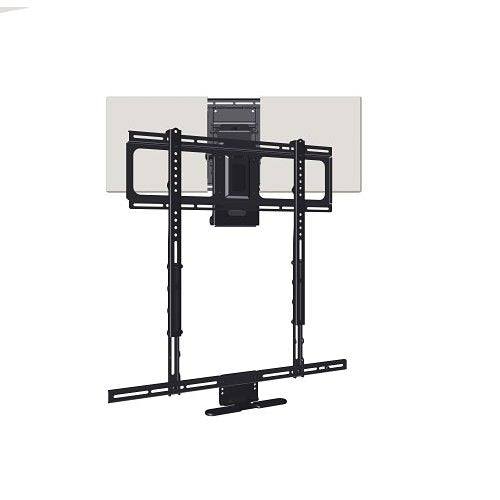 MantelMount MM710 Deluxe Pull Down TV Mount, 80-Degrees Extended Swivel with Included Adapter, Black Matte